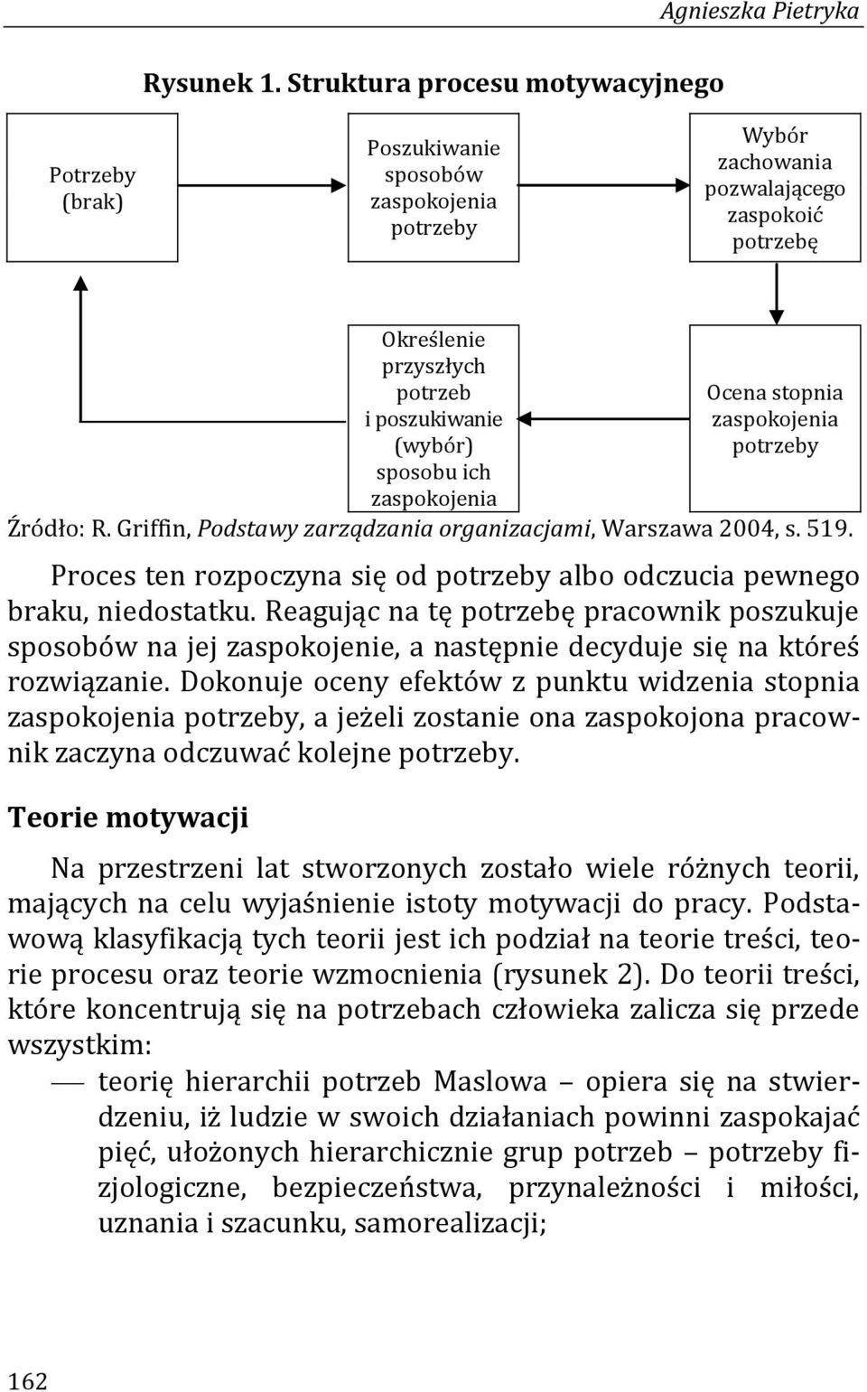 sposobu ich zaspokojenia Ocena stopnia zaspokojenia potrzeby Źródło: R. Griffin, Podstawy zarządzania organizacjami, Warszawa 2004, s. 519.