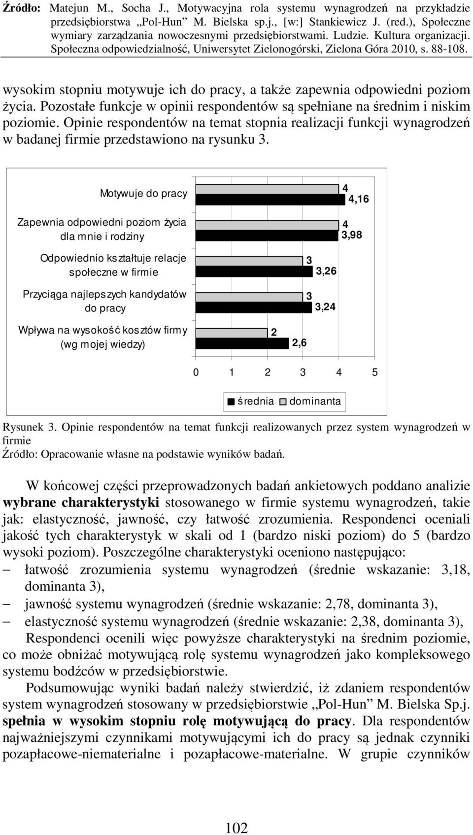 Motywuje do pracy Zapewnia odpowiedni poziom życia dla mnie i rodziny,16 3,98 Odpowiednio kształtuje relacje społeczne w firmie Przyciąga najlepszych kandydatów do pracy Wpływa na wysokość kosztów