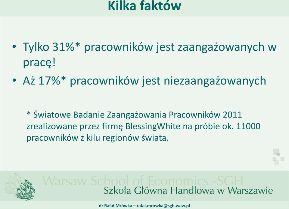 Aż 17%* pracowników jest niezaangażowanych * Światowe Badanie