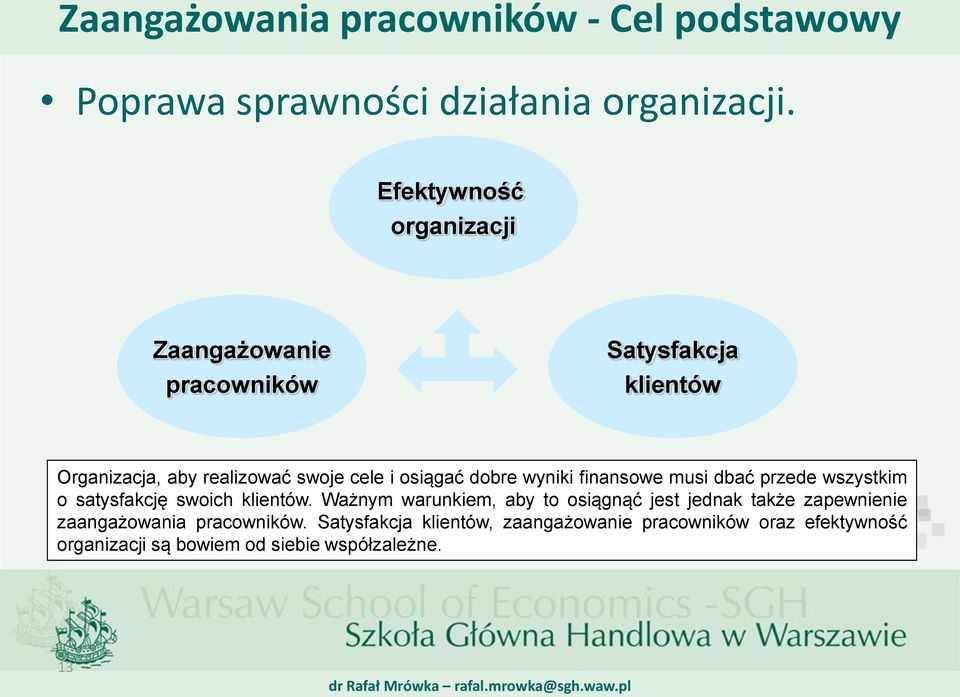 dobre wyniki finansowe musi dbać przede wszystkim o satysfakcję swoich klientów.