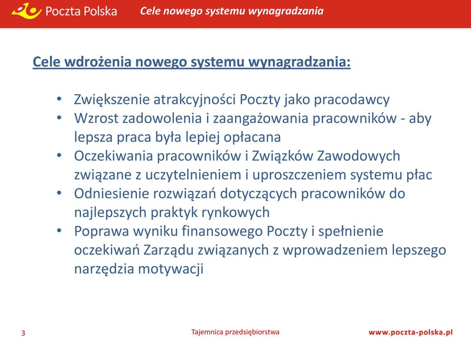 Zawodowych związane z uczytelnieniem i uproszczeniem systemu płac Odniesienie rozwiązań dotyczących pracowników do najlepszych