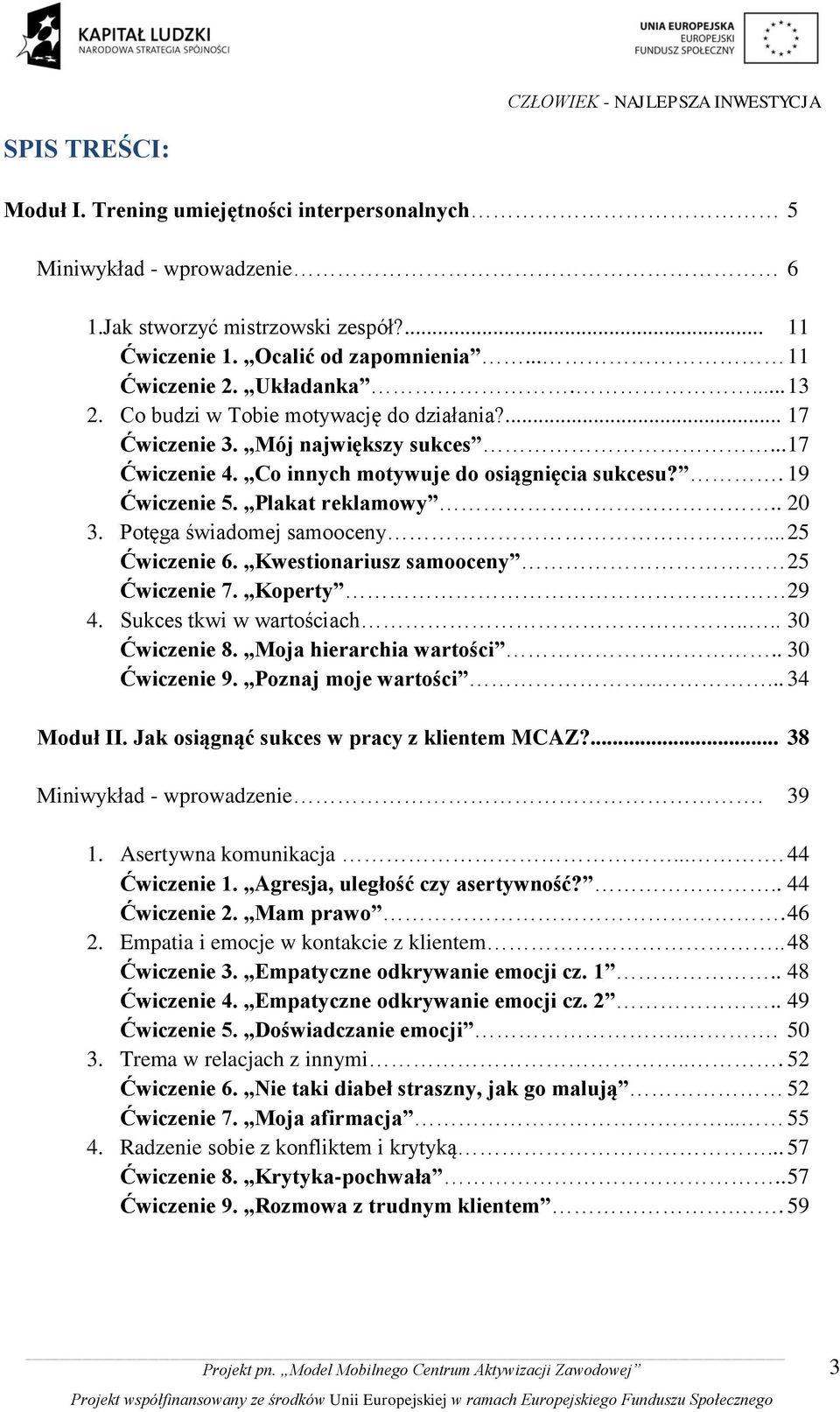 Potęga świadomej samooceny... 25 Ćwiczenie 6. Kwestionariusz samooceny 25 Ćwiczenie 7. Koperty 29 4. Sukces tkwi w wartościach.... 30 Ćwiczenie 8. Moja hierarchia wartości.. 30 Ćwiczenie 9.