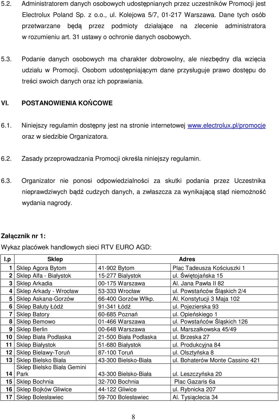 ustawy o ochronie danych osobowych. 5.3. Podanie danych osobowych ma charakter dobrowolny, ale niezbędny dla wzięcia udziału w Promocji.