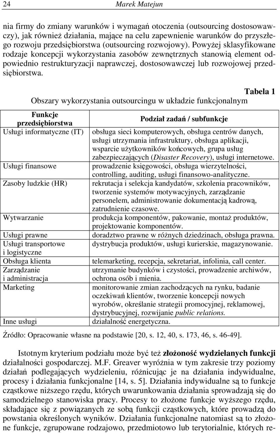 Powyej sklasyfikowane rodzaje koncepcji wykorzystania zasobów zewntrznych stanowi element odpowiednio restrukturyzacji naprawczej, dostosowawczej lub rozwojowej przedsibiorstwa.