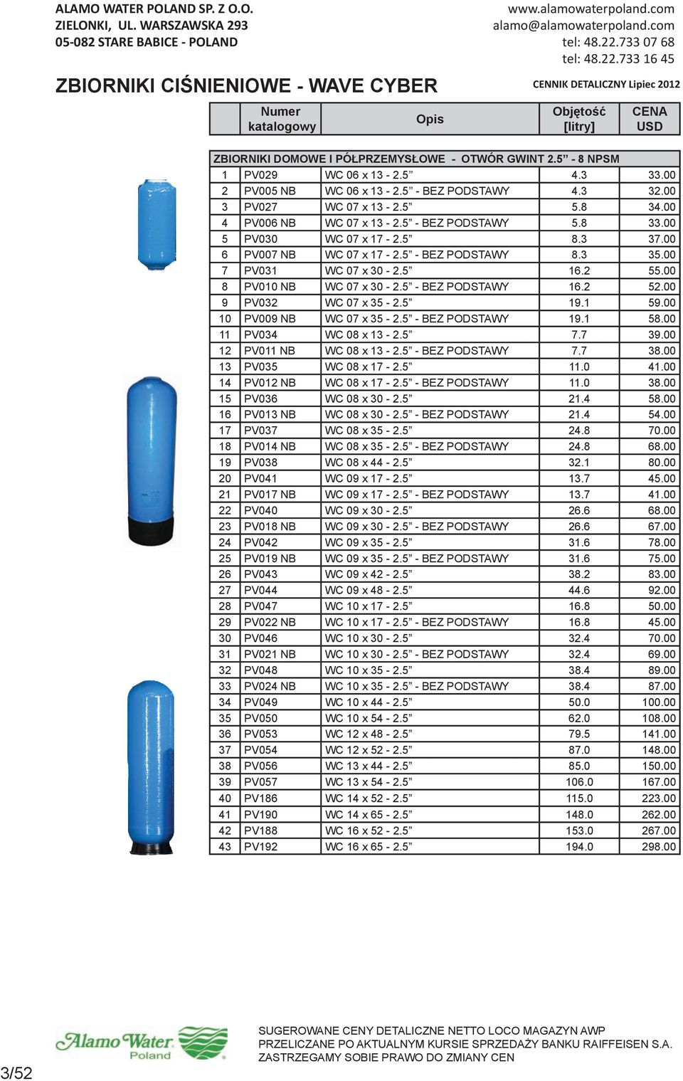 5 - BEZ PODSTAWY 8.3 35.00 7 PV031 WC 07 x 30-2.5 16.2 55.00 8 PV010 NB WC 07 x 30-2.5 - BEZ PODSTAWY 16.2 52.00 9 PV032 WC 07 x 35-2.5 19.1 59.00 10 PV009 NB WC 07 x 35-2.5 - BEZ PODSTAWY 19.1 58.