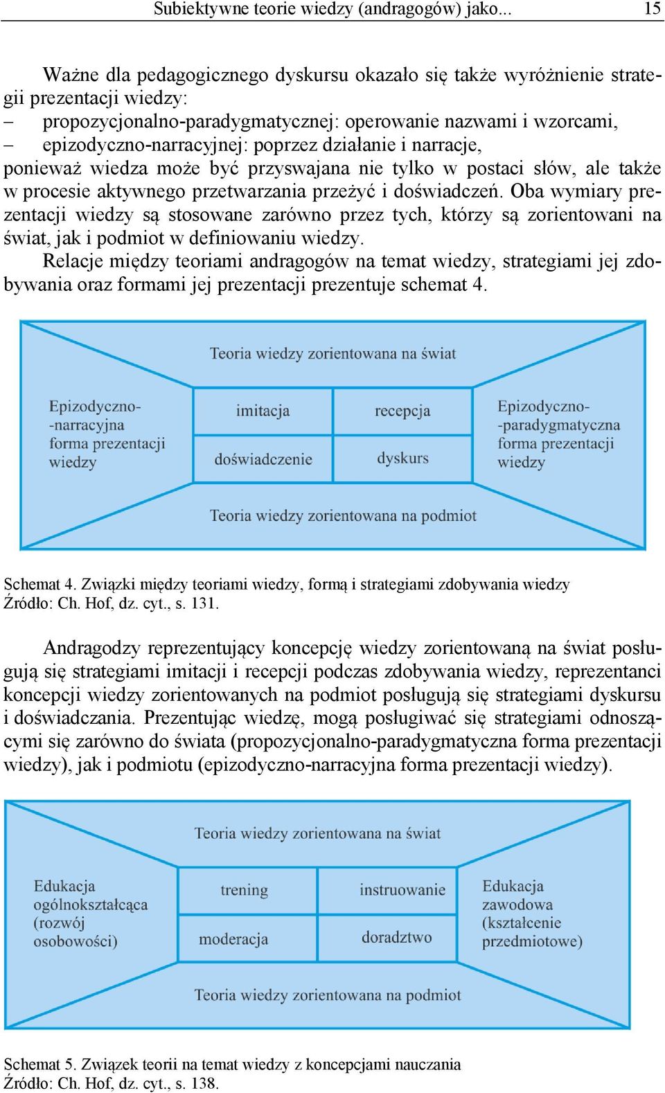 działanie i narracje, ponieważ wiedza może być przyswajana nie tylko w postaci słów, ale także w procesie aktywnego przetwarzania przeżyć i doświadczeń.