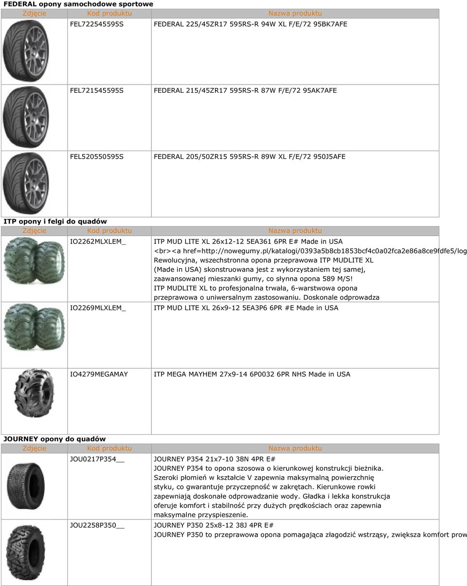 pl/katalogi/0393a5b8cb1853bcf4c0a02fca2e86a8ce9fdfe5/log Rewolucyjna, wszechstronna opona przeprawowa ITP MUDLITE XL (Made in USA) skonstruowana jest z wykorzystaniem tej samej, zaawansowanej