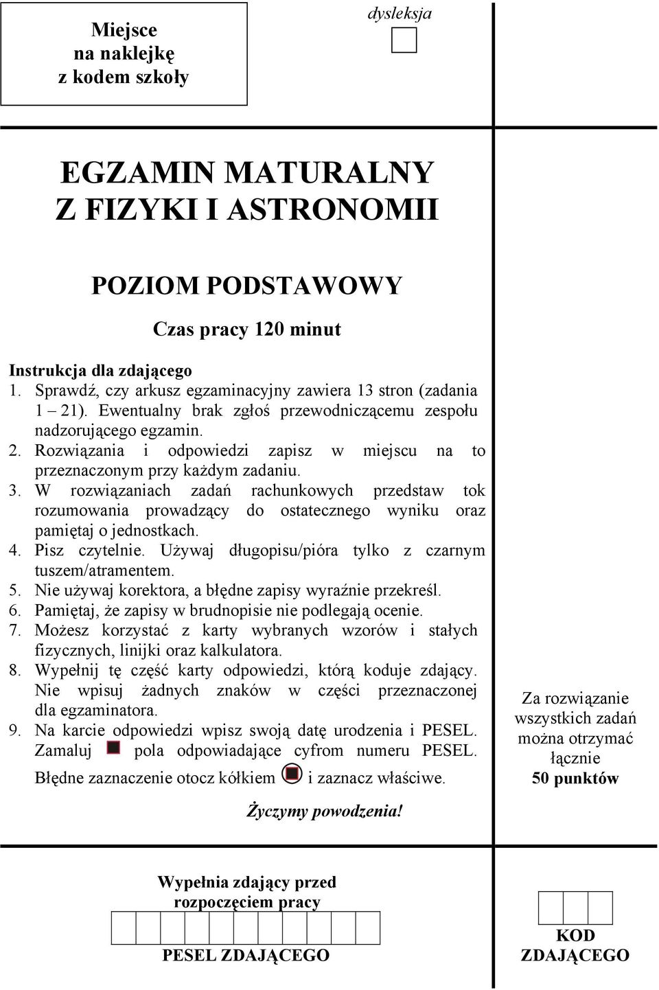 . Rozwiązania i odpowiedzi zapisz w miejscu na to przeznaczonym przy każdym zadaniu. 3.