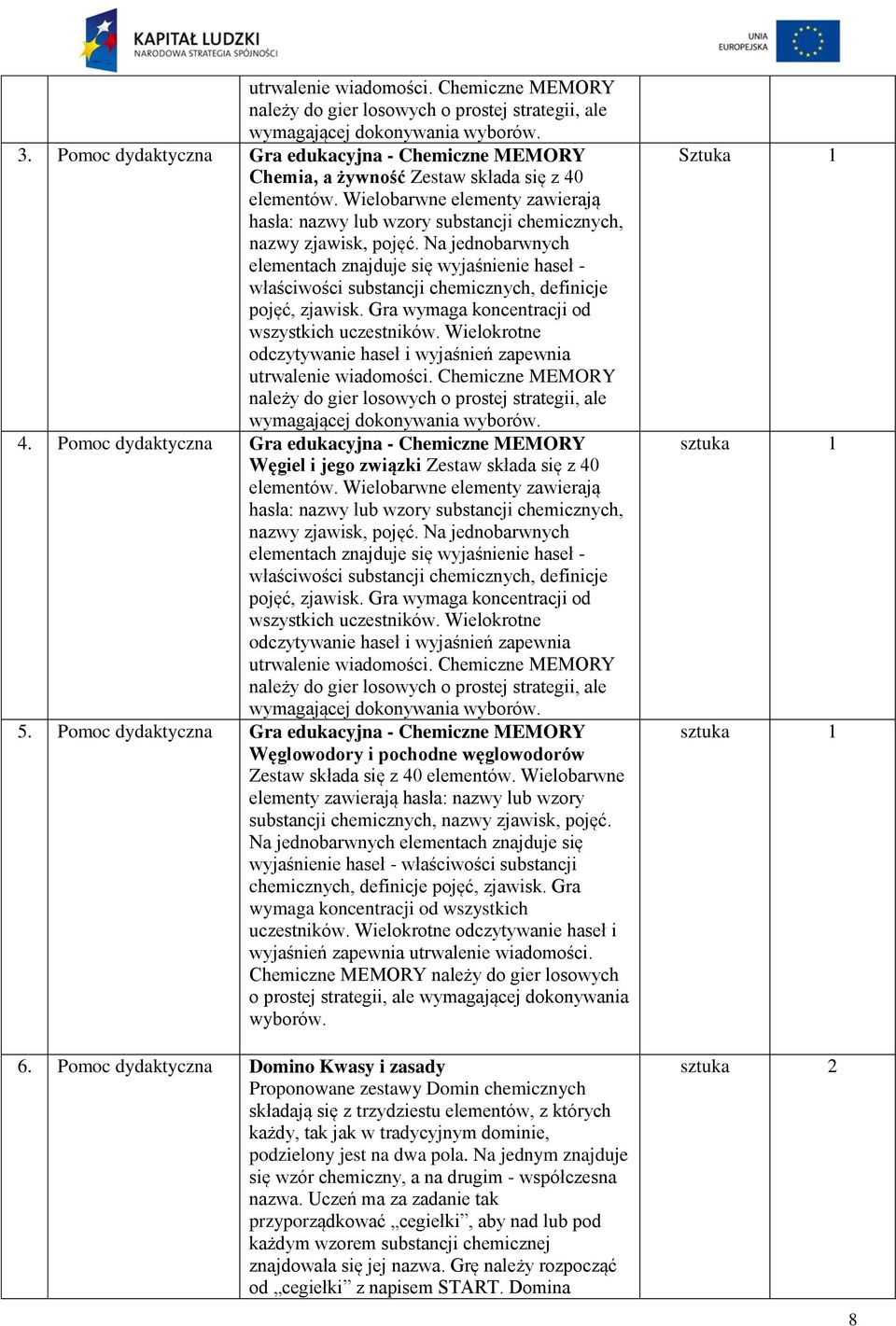 Wielobarwne elementy zawierają hasła: nazwy lub wzory substancji chemicznych, nazwy zjawisk, pojęć.