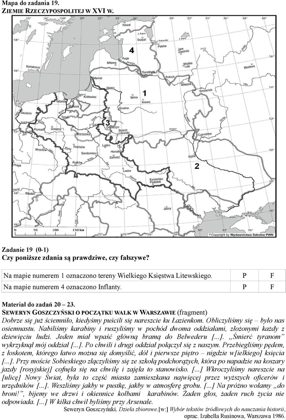 SEWERYN GOSZCZYŃSKI O POCZĄTKU WALK W WARSZAWIE (fragment) Dobrze się już ściemniło, kiedyśmy puścili się nareszcie ku Łazienkom. Obliczyliśmy się było nas osiemnastu.