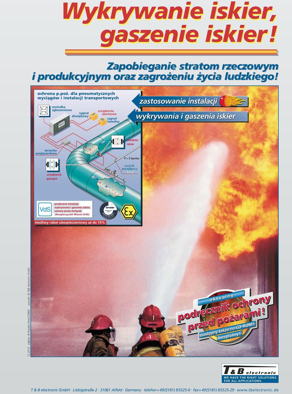 gaszenia 000 000 000 detektor skrzynka przyłączeniowa urządzenie gaszące P > 5 barów czujnik przepływu DFW - producent instalacji wykrywania i gaszenia, uznany przez Związek Ubezpieczycieli