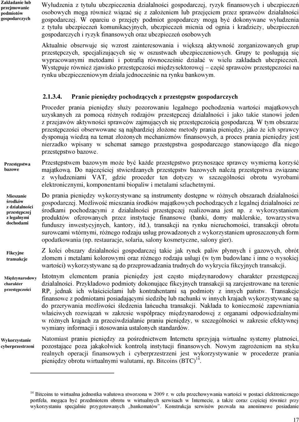 W oparciu o przejęty podmiot gospodarczy mogą być dokonywane wyłudzenia z tytułu ubezpieczeń komunikacyjnych, ubezpieczeń mienia od ognia i kradzieży, ubezpieczeń gospodarczych i ryzyk finansowych