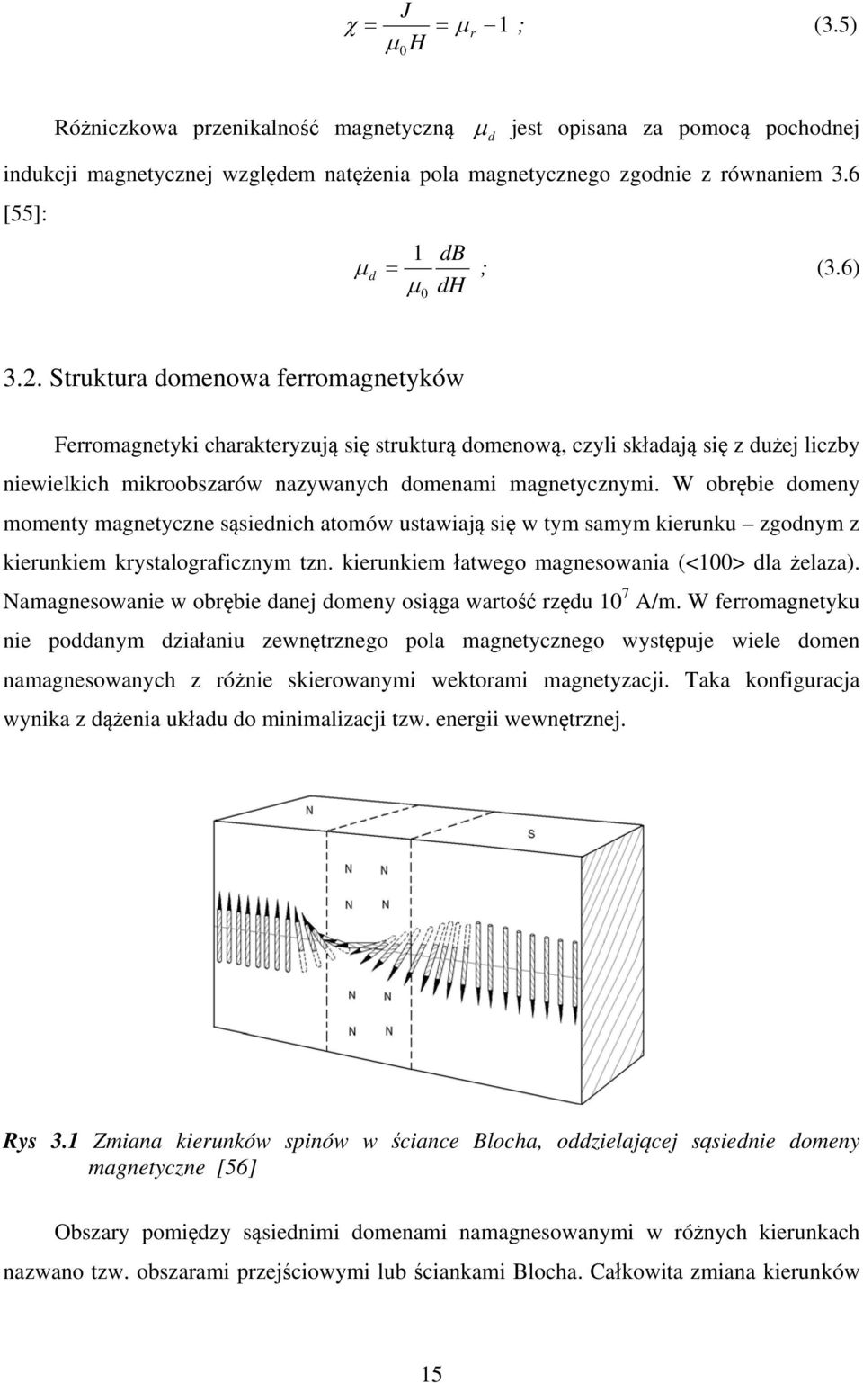 Struktura domenowa ferromagnetyków Ferromagnetyki charakteryzują się strukturą domenową, czyli składają się z dużej liczby niewielkich mikroobszarów nazywanych domenami magnetycznymi.