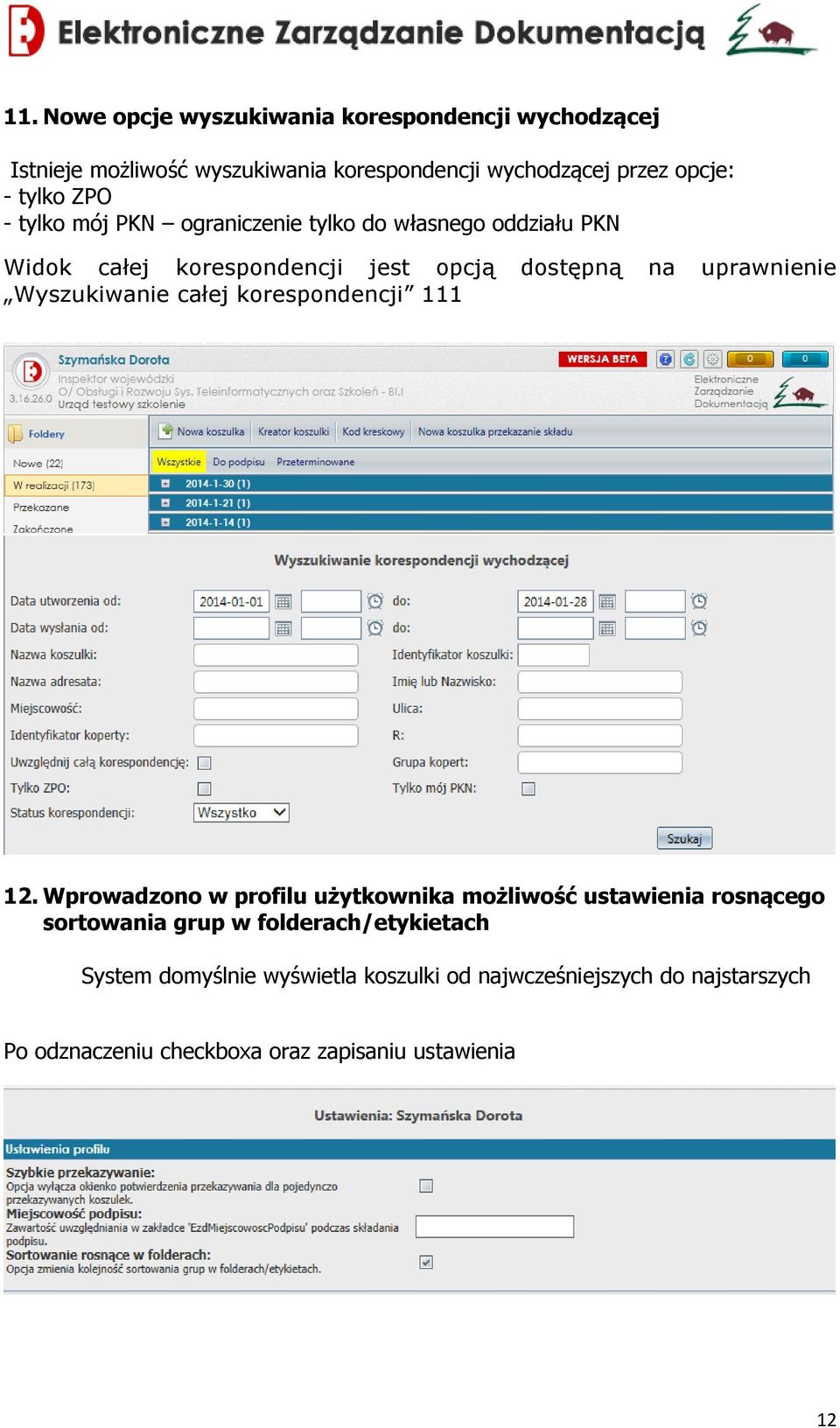 Wyszukiwanie całej korespondencji 111 12.