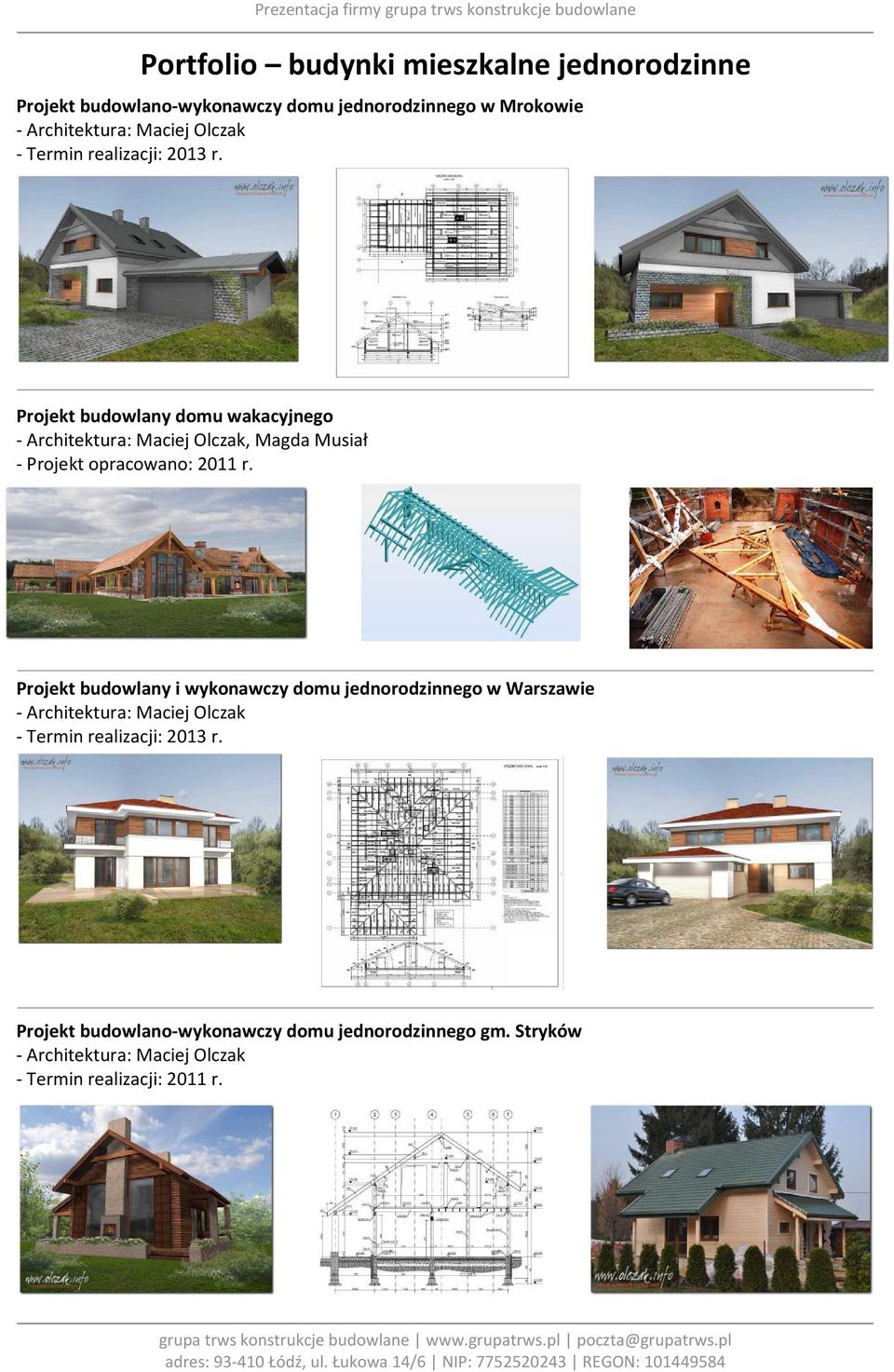 Projekt budowlany domu wakacyjnego - Architektura: Maciej Olczak, Magda Musiał - Projekt opracowano: 2011 r.