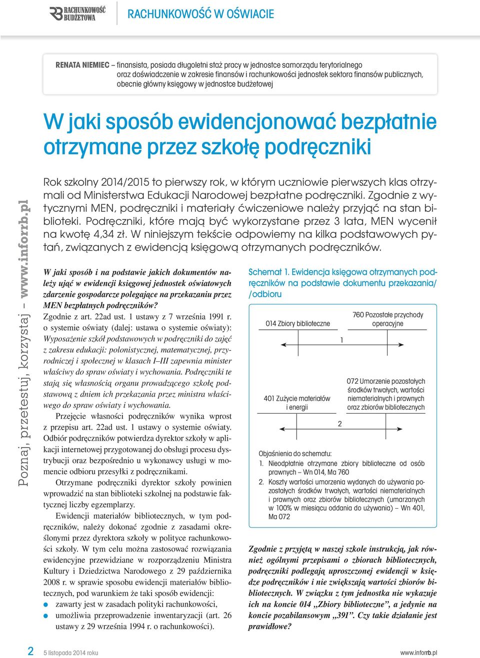 2014/2015 to pierwszy rok, w którym uczniowie pierwszych klas otrzymali od Ministerstwa Edukacji Narodowej bezpłatne podręczniki.