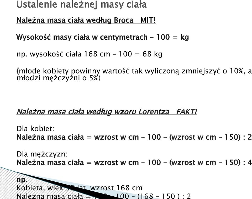 Należna masa ciała według wzoru Lorentza FAKT!