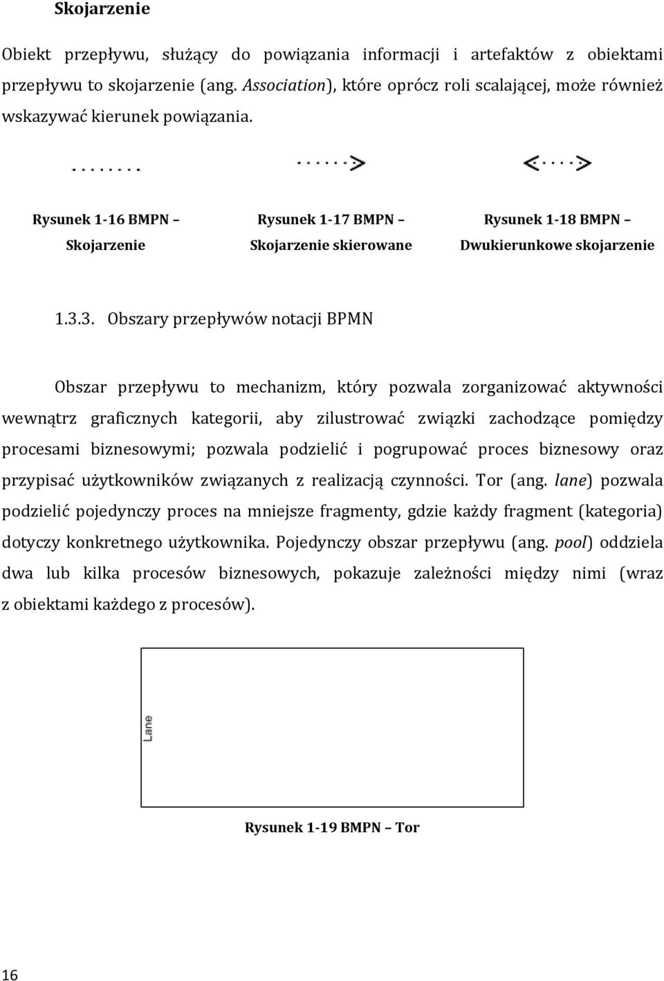 Rysunek 1-16 BMPN Skojarzenie Rysunek 1-17 BMPN Skojarzenie skierowane Rysunek 1-18 BMPN Dwukierunkowe skojarzenie 1.3.