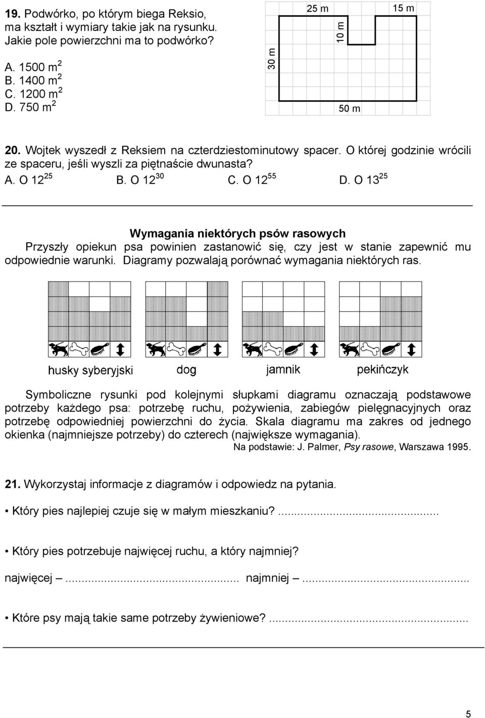 O 13 25 Wymagania niektórych psów rasowych Przyszły opiekun psa powinien zastanowić się, czy jest w stanie zapewnić mu odpowiednie warunki. Diagramy pozwalają porównać wymagania niektórych ras.