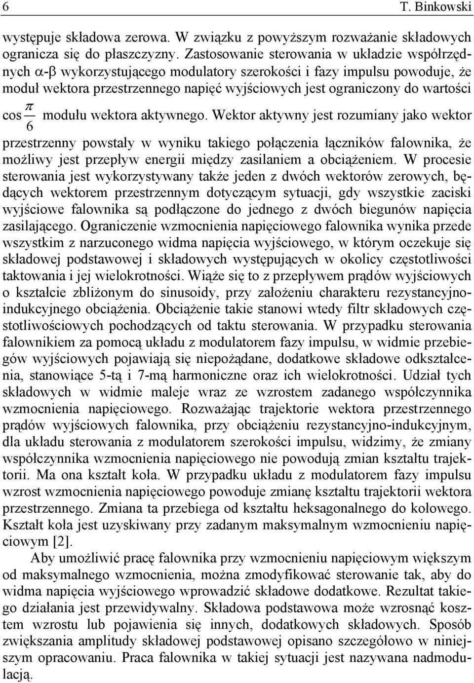 cos 6 π modułu wektora aktywnego.