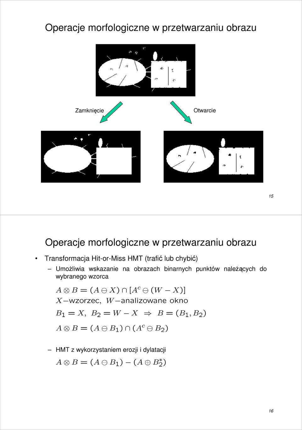 obrazach binarnych punktów naleŝących do