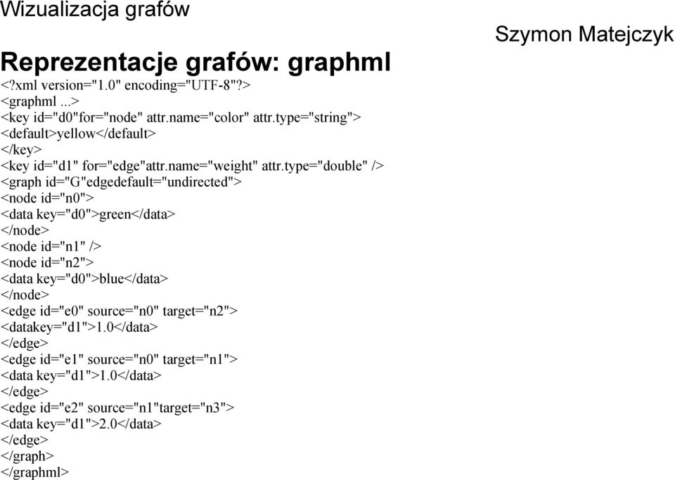 type="double" /> <graph id="g"edgedefault="undirected"> <node id="n0"> <data key="d0">green</data> </node> <node id="n1" /> <node id="n2"> <data