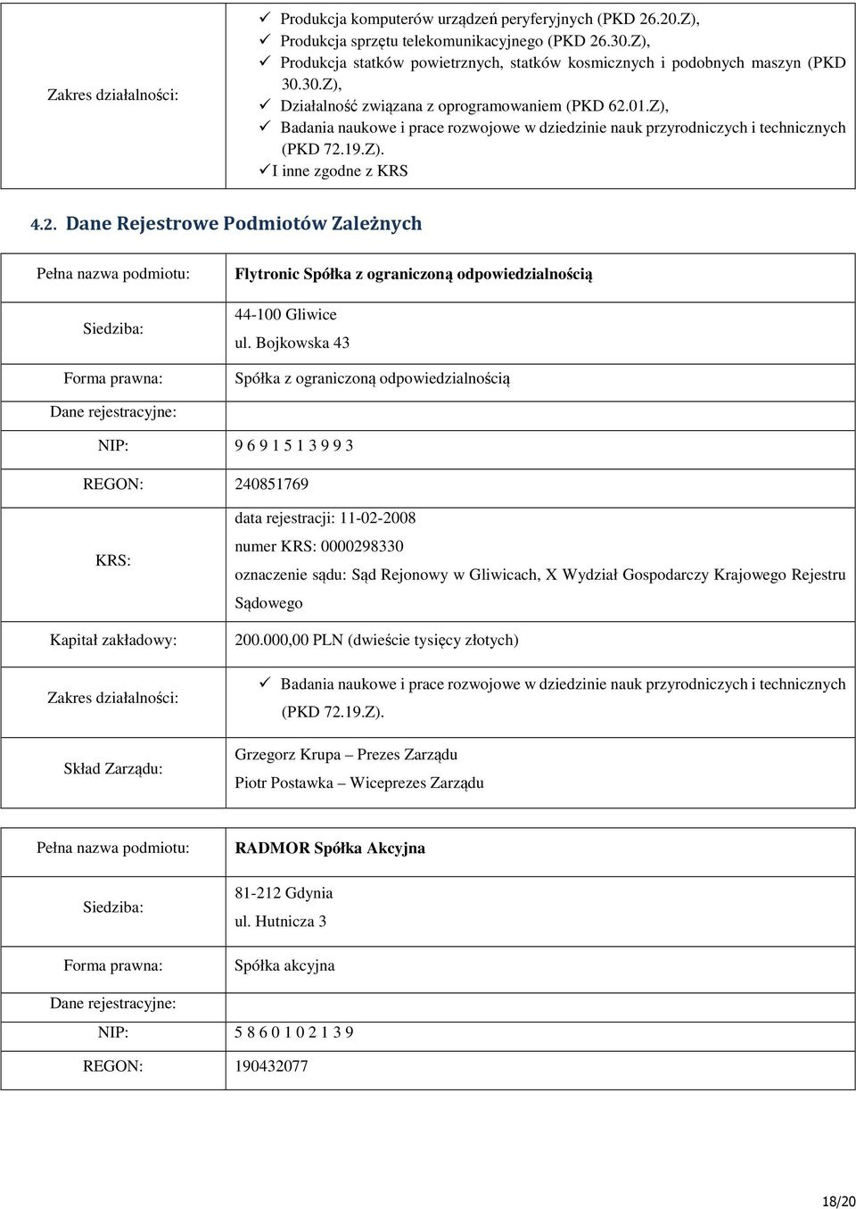 Z), Badania naukowe i prace rozwojowe w dziedzinie nauk przyrodniczych i technicznych (PKD 72.