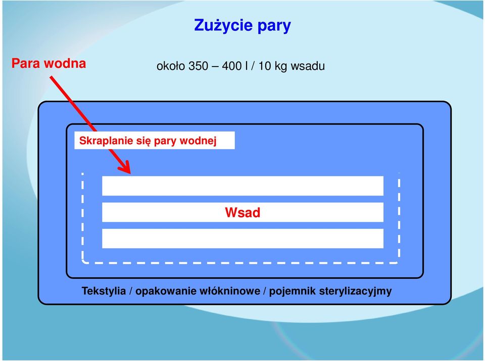 pary wodnej Wsad Tekstylia /