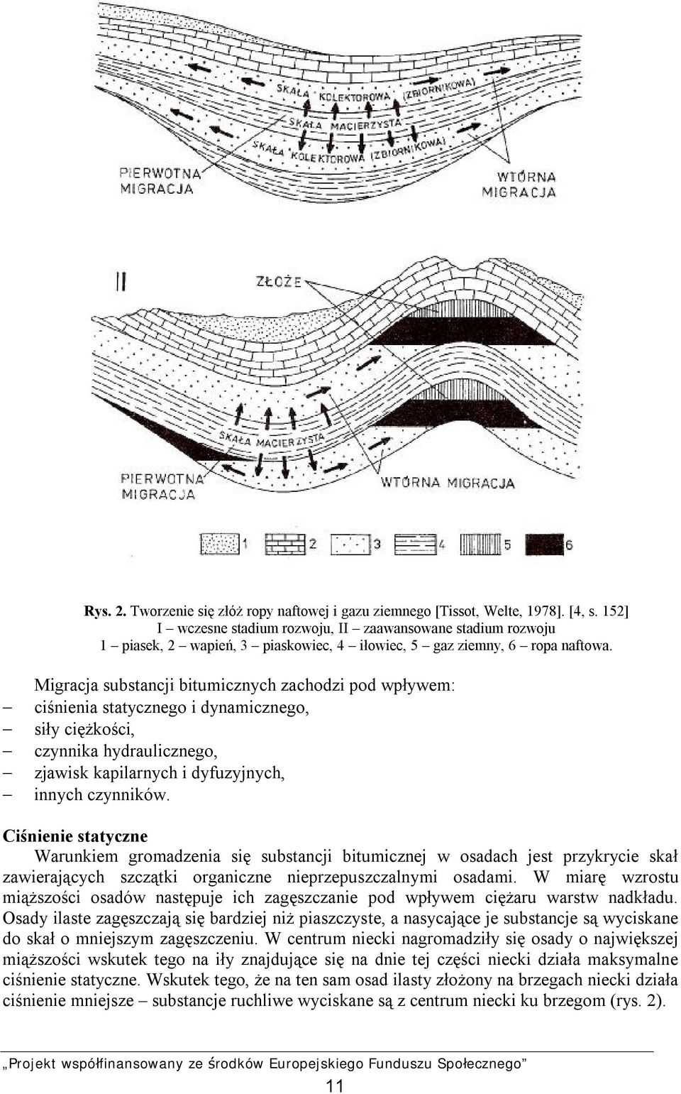 Migracja substancji bitumicznych zachodzi pod wpływem: ciśnienia statycznego i dynamicznego, siły ciężkości, czynnika hydraulicznego, zjawisk kapilarnych i dyfuzyjnych, innych czynników.