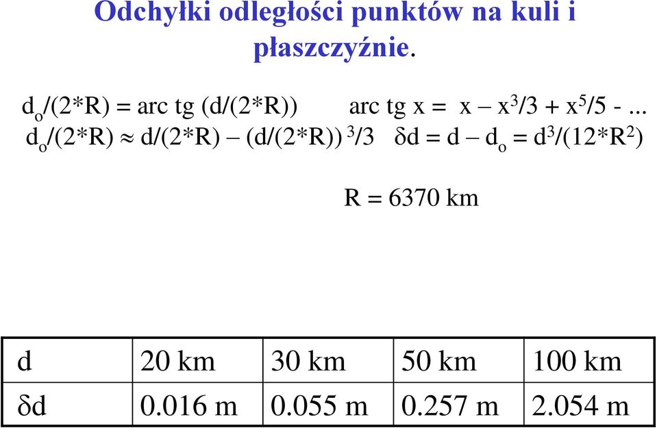 .. d o /(2*R) d/(2*r) (d/(2*r)) 3 /3 d = d d o = d 3 /(12*R 2