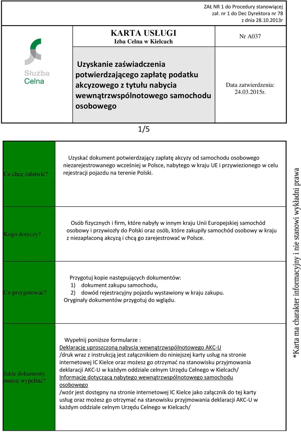 Osób fizycznych i firm, które nabyły w innym kraju Unii Europejskiej samochód osobowy i przywiozły do Polski oraz osób, które zakupiły samochód osobowy w kraju z niezapłaconą akcyzą i chcą go