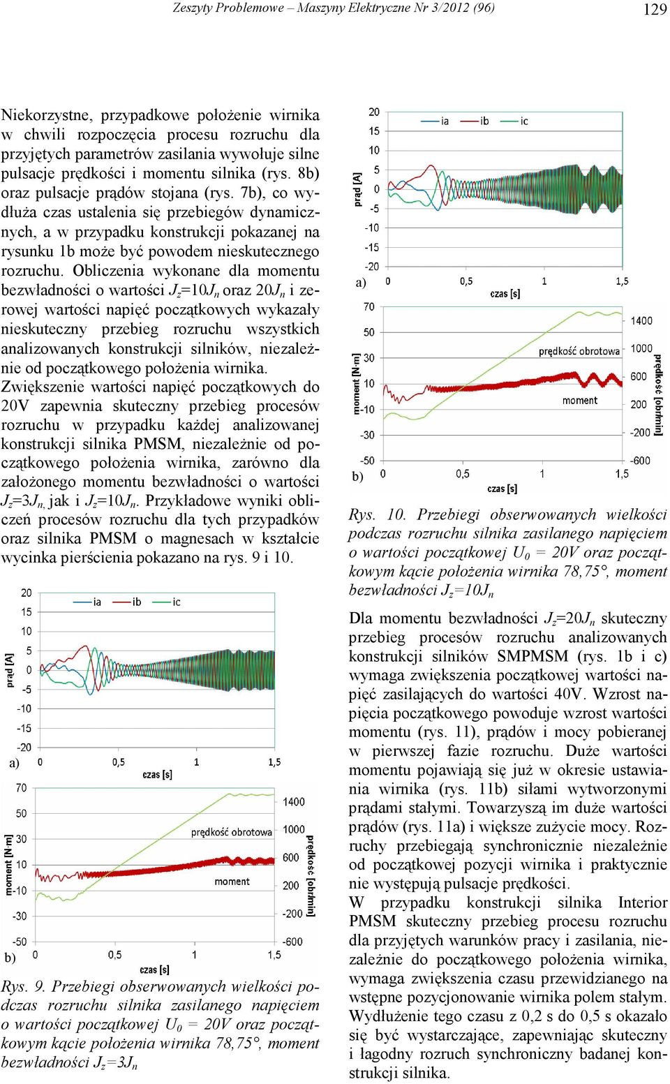 7, co wydłuŝa czas ustalenia się przebiegów dynamicznych, a w przypadku konstrukcji pokazanej na rysunku 1b moŝe być powodem nieskutecznego rozruchu.
