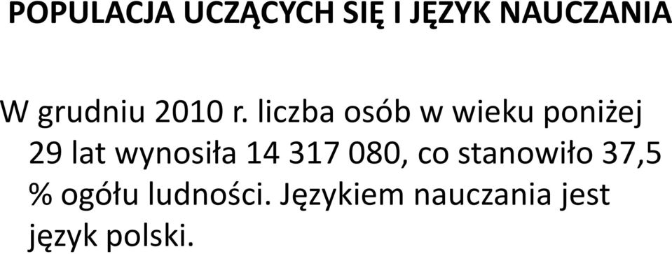 liczba osób w wieku poniżej 29 lat wynosiła 14