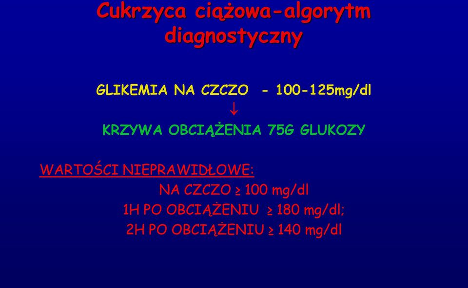 GLUKOZY WARTOŚCI NIEPRAWIDŁOWE: NA CZCZO 100