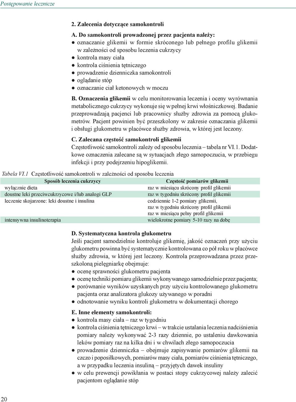 ciśnienia tętniczego prowadzenie dzienniczka samokontroli oglądanie stóp oznaczanie ciał ketonowych w moczu B.