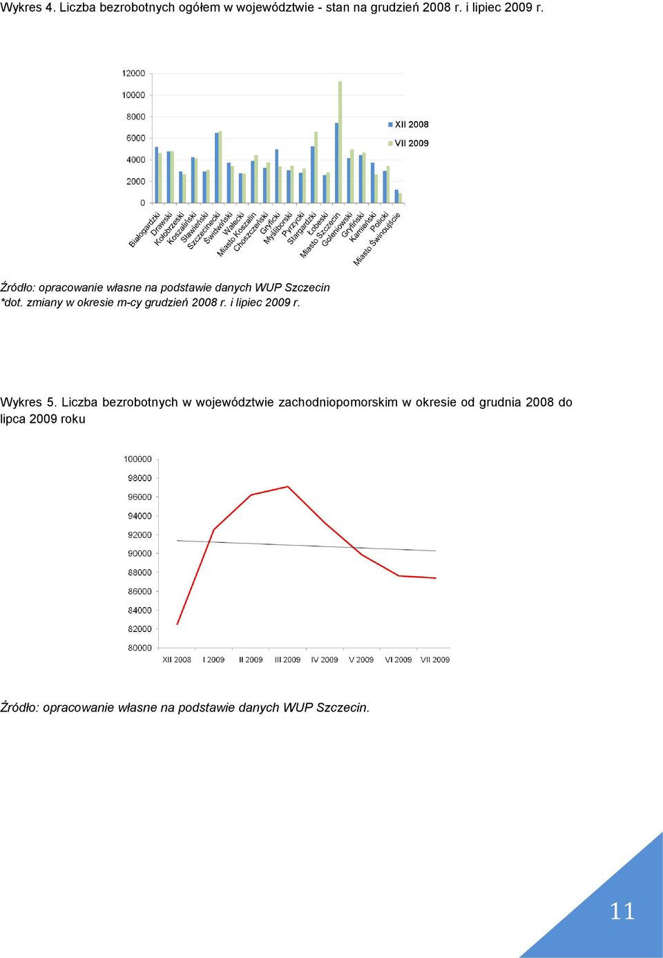 zmiany w okresie m-cy grudzień 2008 r. i lipiec 2009 r. Wykres 5.