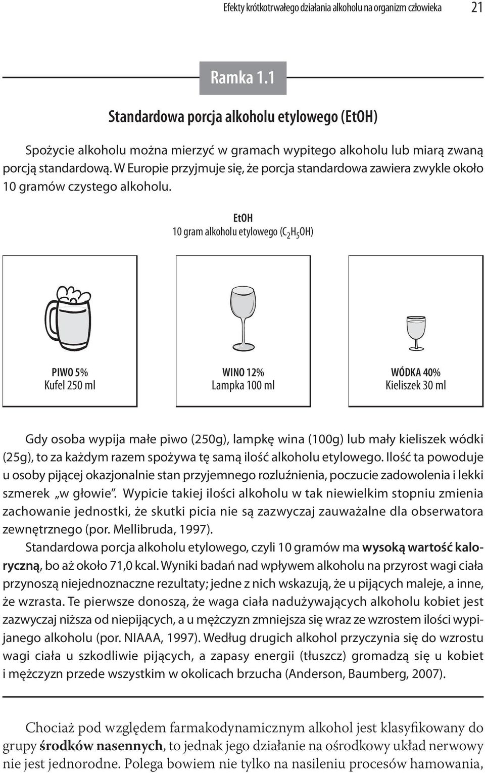 W Europie przyjmuje się, że porcja standardowa zawiera zwykle około 10 gramów czystego alkoholu.