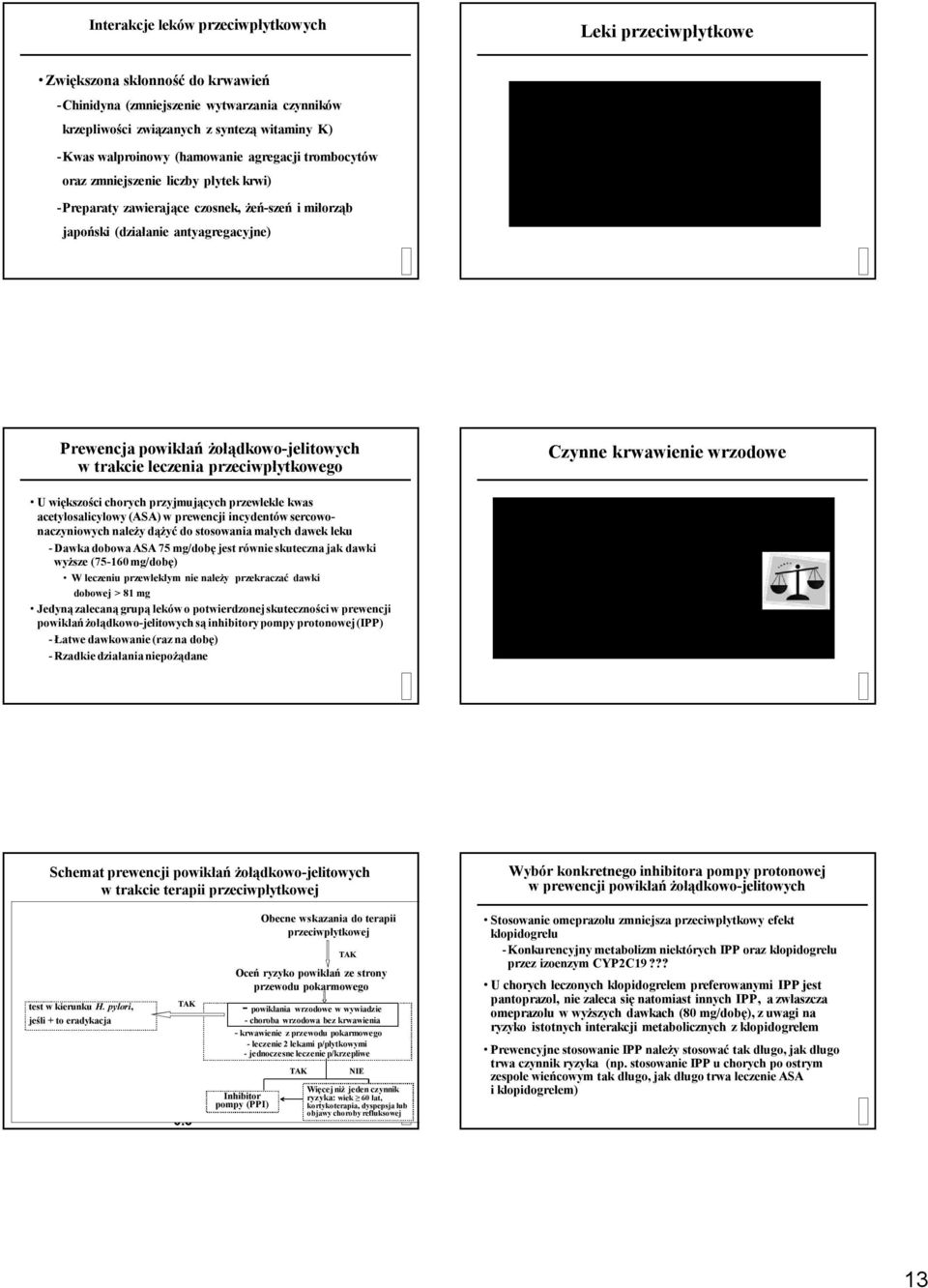 wrzodowej, a planowana jest długotrwała terapia przeciwpłytkowa to badania w kierunku H. pylori + eradykacja, gdy wynik pozytywny!