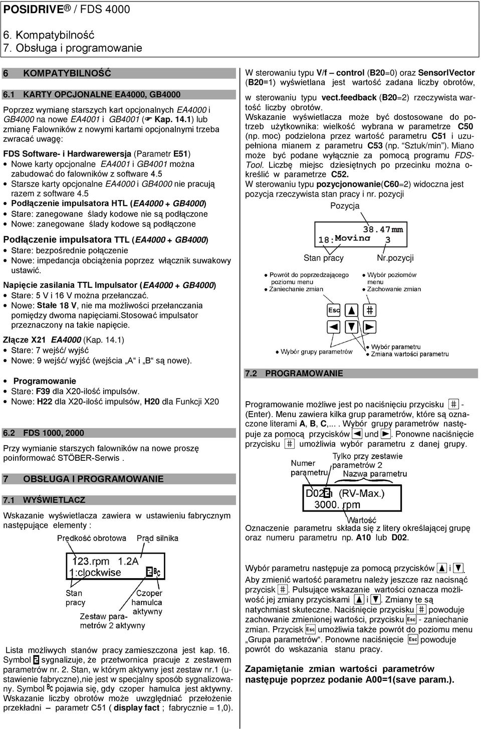 software 4.5 Starsze karty opcjonalne EA4000 i GB4000 nie pracują razem z software 4.