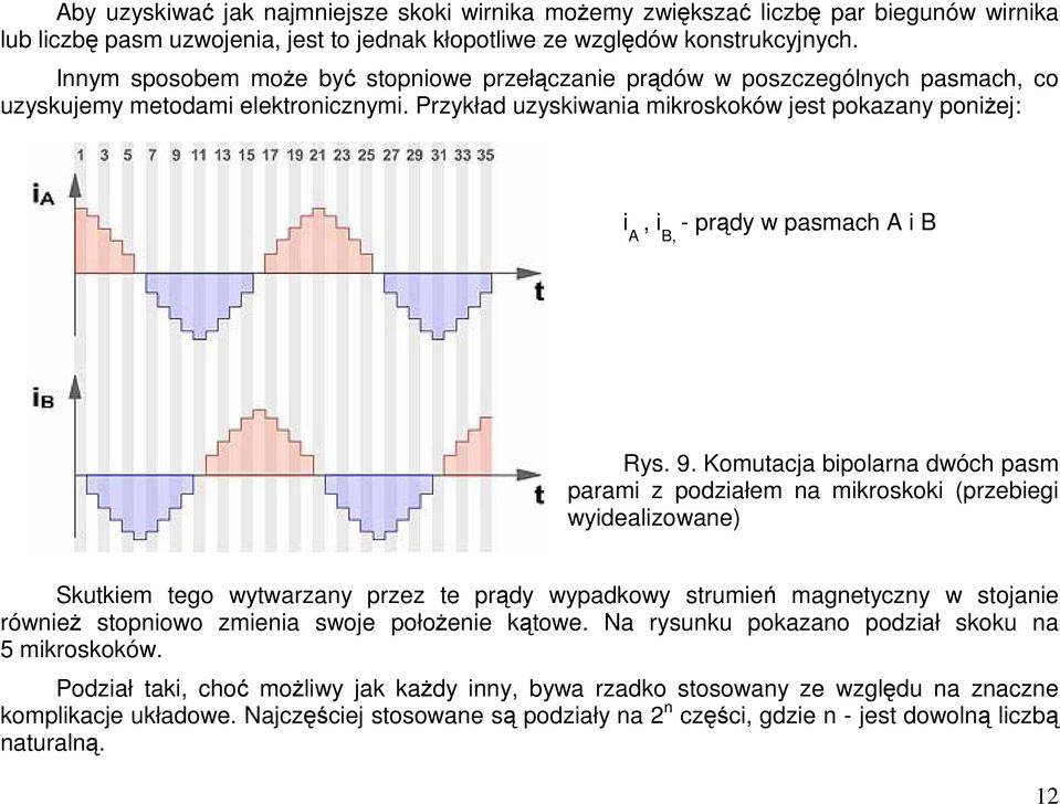 Przykład uzyskiwania mikroskoków jest pokazany poniej: i A, i B, - prdy w pasmach A i B Rys. 9.