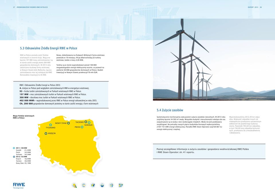 Łączna zainstalowana moc tej należącej do RWE Renewables inwestycji to 45 MW. Nowa, zlokalizowana na Żuławach Wiślanych farma wiatrowa powstała w 10 miesięcy.