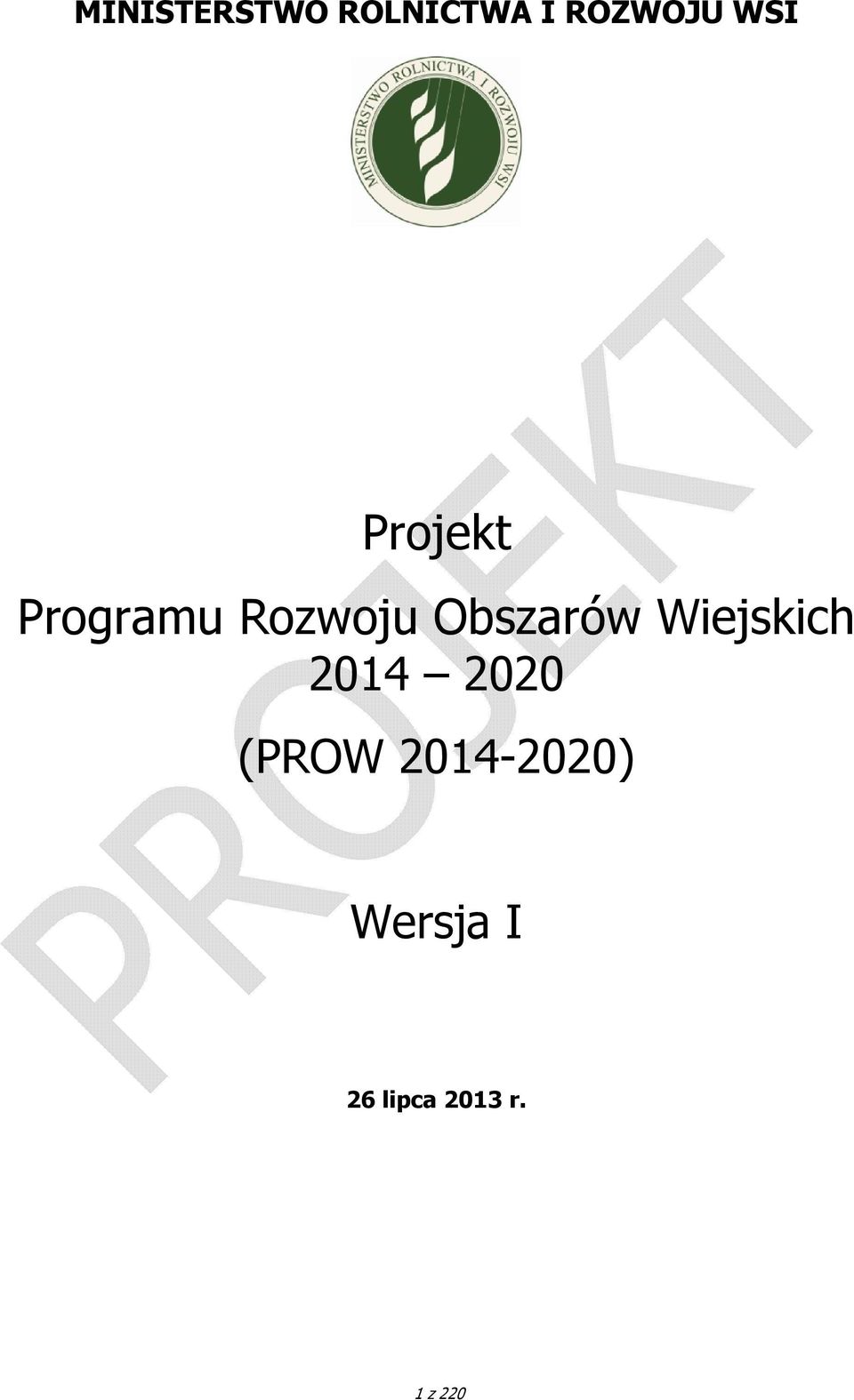 Obszarów Wiejskich 2014 2020 (PROW