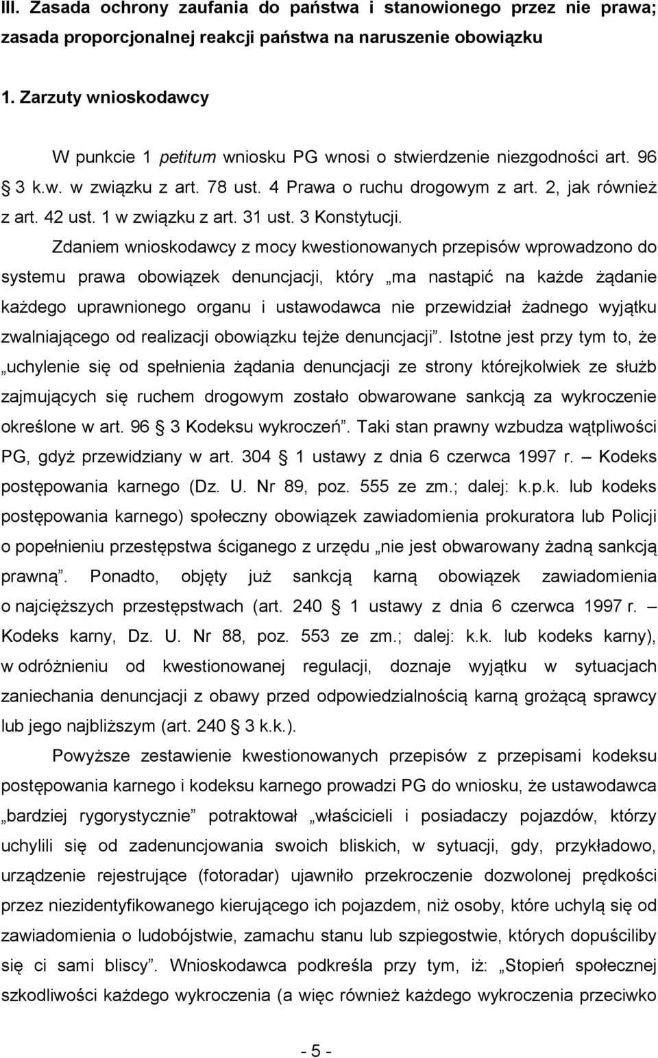 1 w związku z art. 31 ust. 3 Konstytucji.