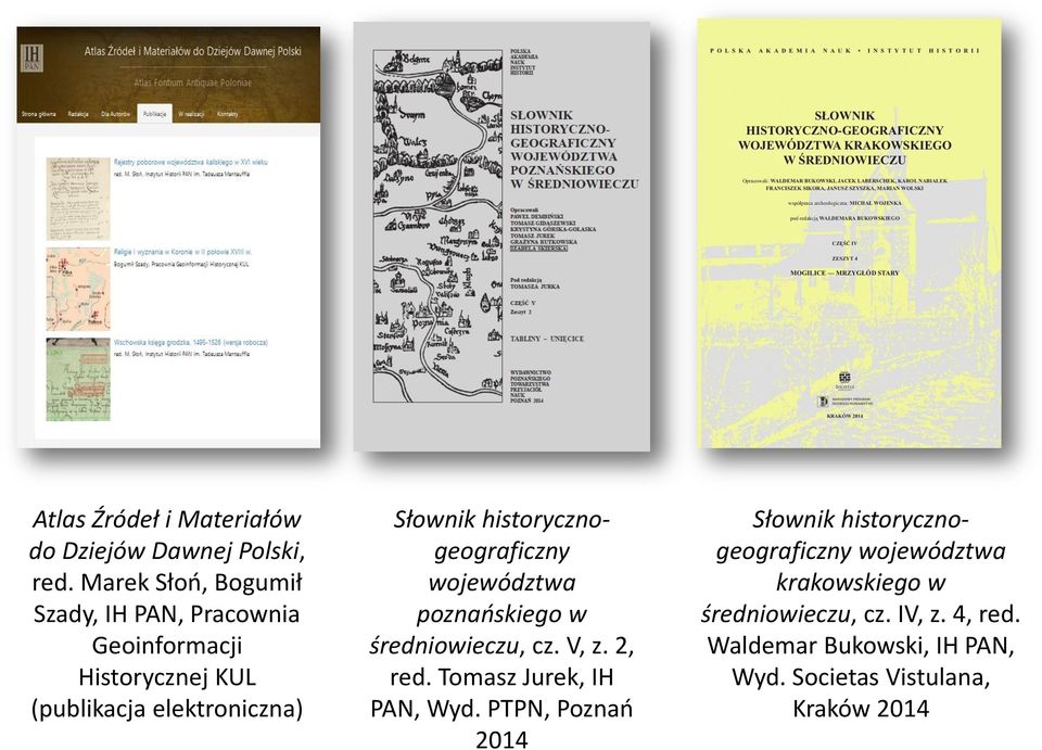 historycznogeograficzny województwa poznańskiego w średniowieczu, cz. V, z. 2, red. Tomasz Jurek, IH PAN, Wyd.