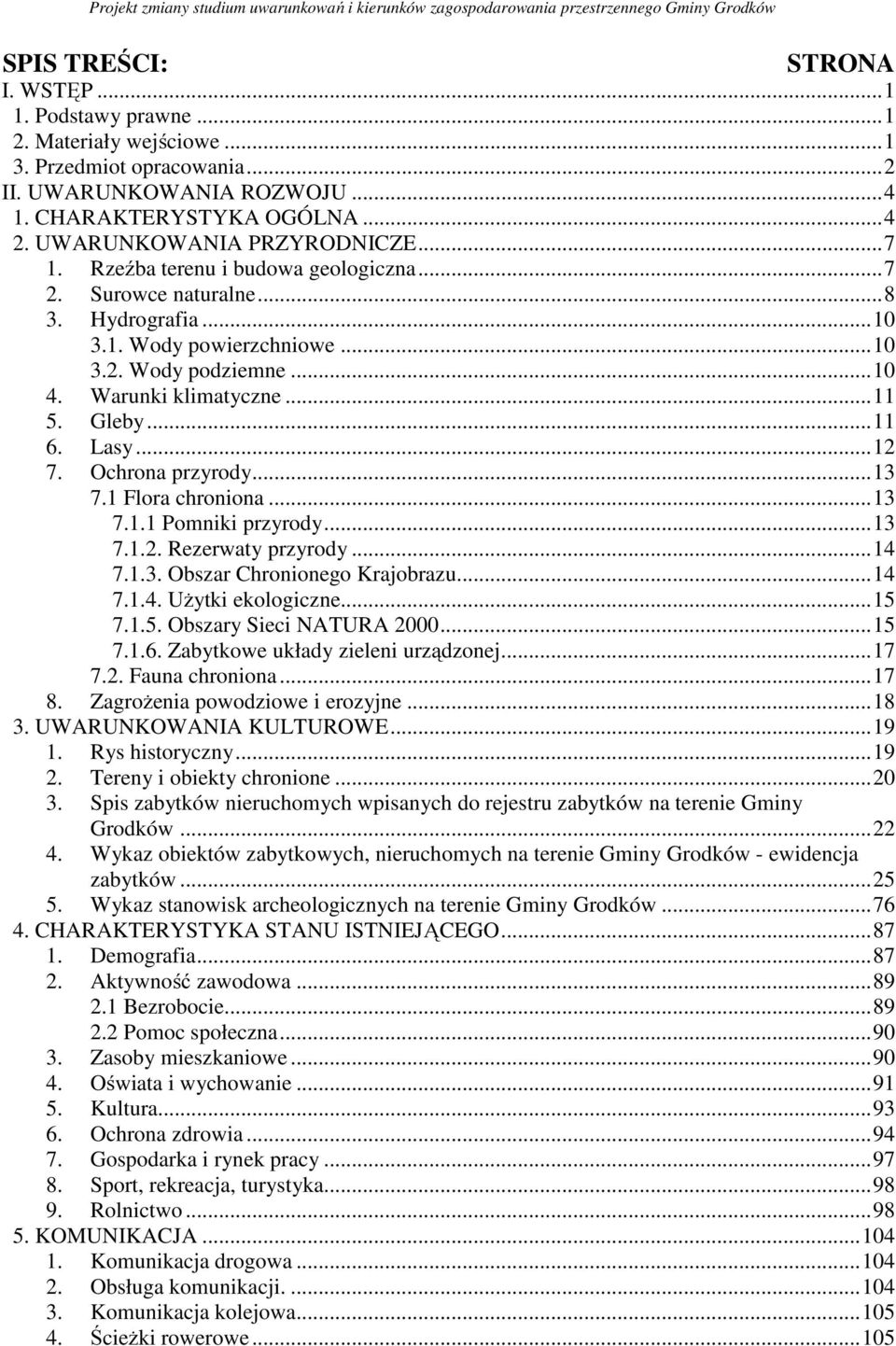 Hydrografia...10 3.1. Wody powierzchniowe...10 3.2. Wody podziemne...10 4. Warunki klimatyczne...11 5. Gleby...11 6. Lasy...12 7. Ochrona przyrody...13 7.1 Flora chroniona...13 7.1.1 Pomniki przyrody.