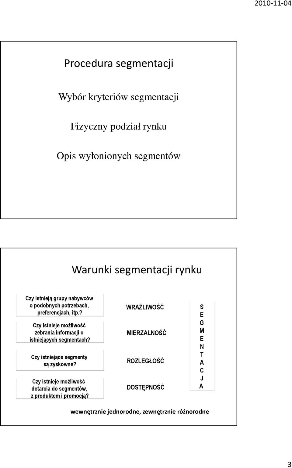 ? Czy istnieje możliwość zebrania informacji o istniejących segmentach? Czy istniejące segmenty są zyskowne?