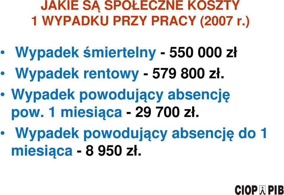 800 zł. Wypadek powodujący absencję pow.