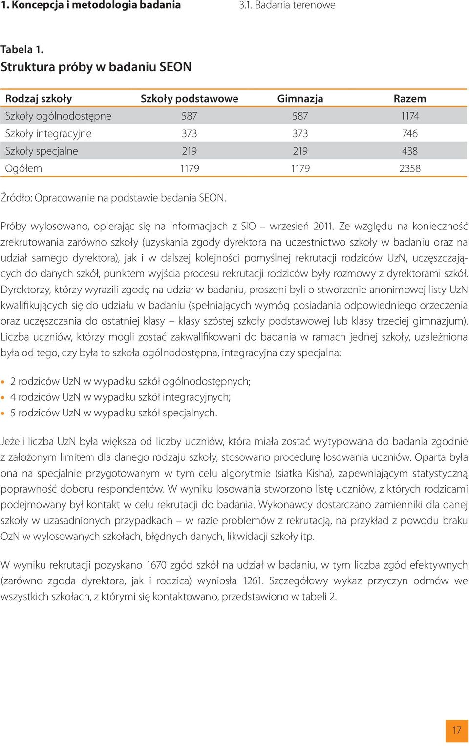 Źródło: Opracowanie na podstawie badania SEON. Próby wylosowano, opierając się na informacjach z SIO wrzesień 2011.