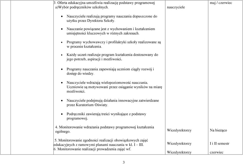 Każdy uczeń realizuje program kształcenia dostosowany do jego potrzeb, aspiracji i możliwości. Programy nauczania zapewniają uczniom ciągły rozwój i dostęp do wiedzy.