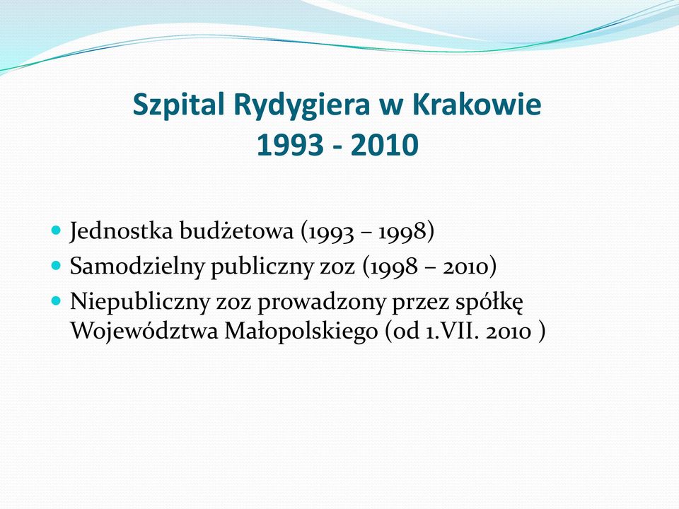 (1998 2010) Niepubliczny zoz prowadzony przez